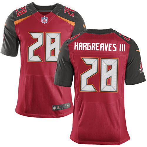 Nike Buccaneers #28 Vernon Hargreaves III Red Team Color Men's Stitched NFL New Elite Jersey - Click Image to Close